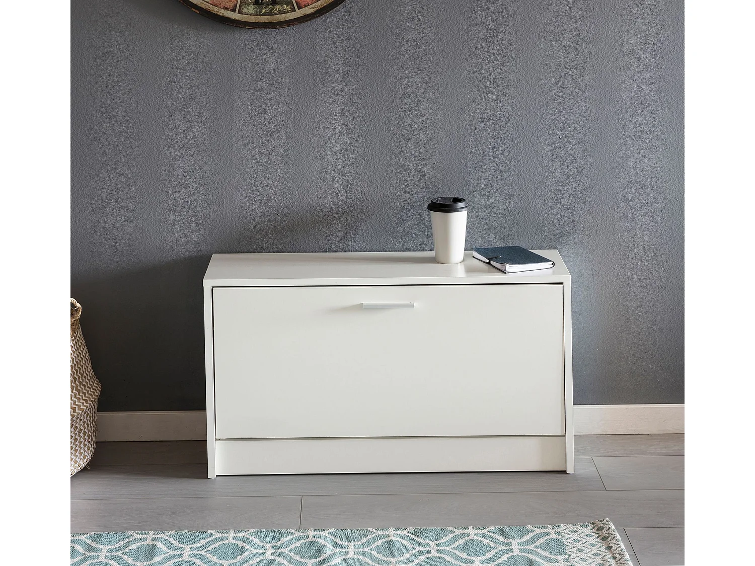 Scarpiera Salvaspazio con Seduta 80x47x24 cm Panchina Scarpe Ingresso