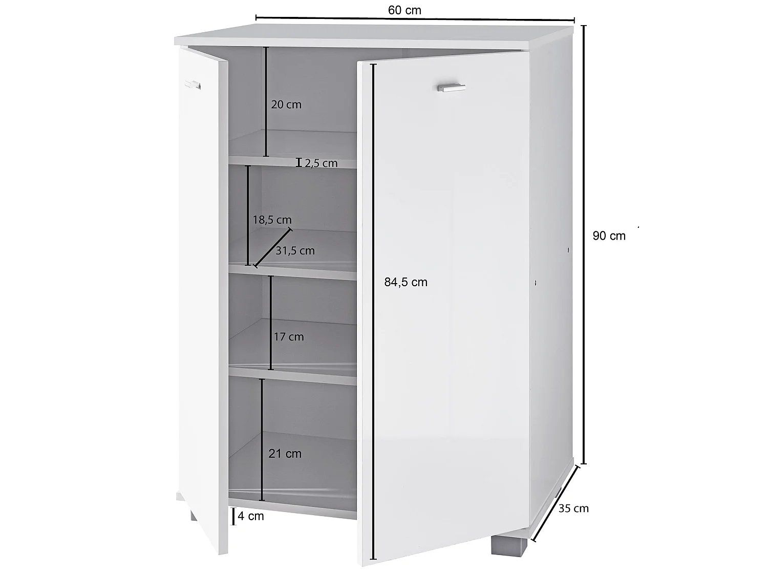 Schuhschrank Holz 12 Paar Schuhe Schuhregal Schuhkommode Flurschrank Sideboard