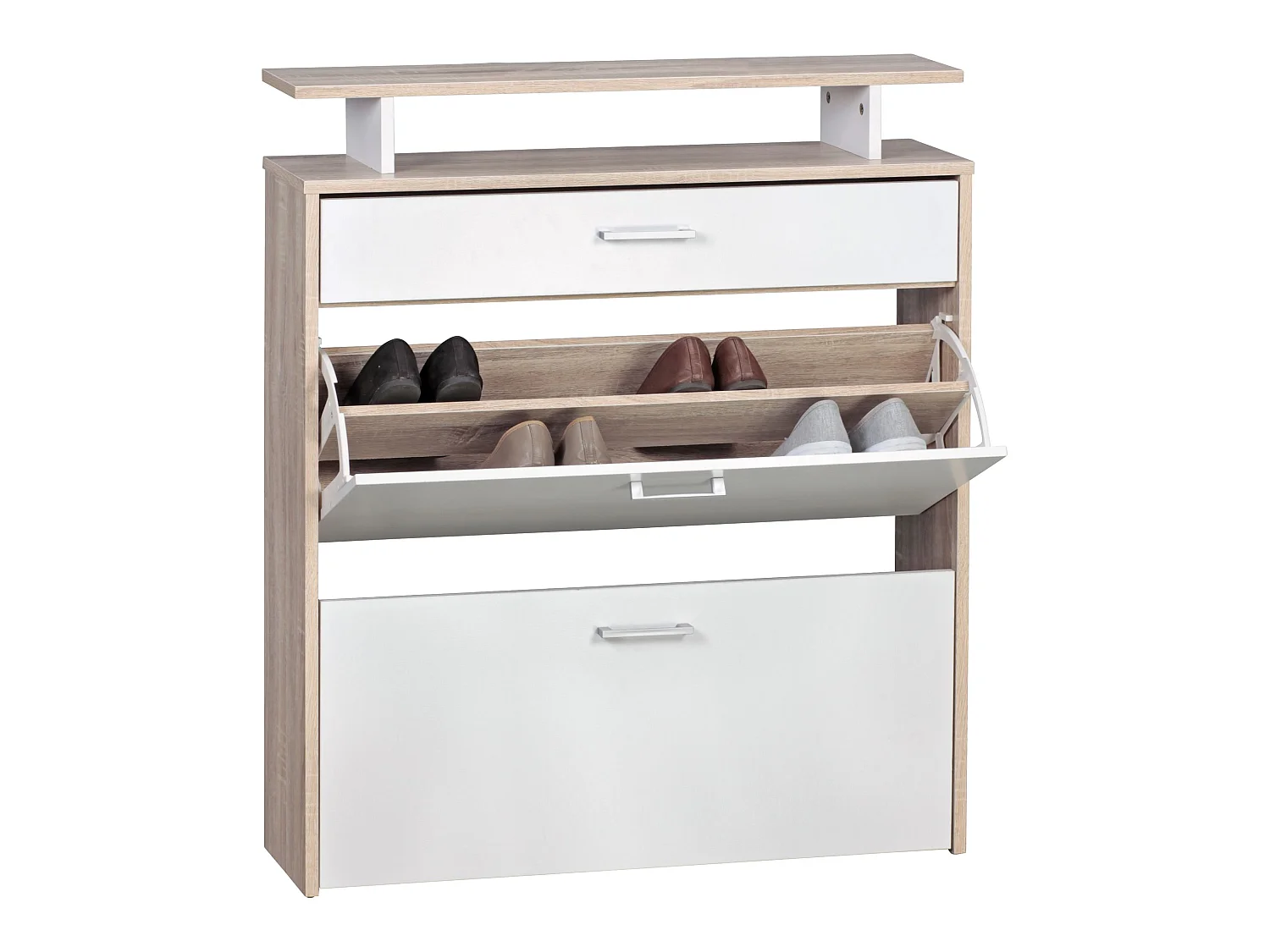 Armoire à chaussures Bois 80x94x24 cm Étagère à chaussures 16 paires