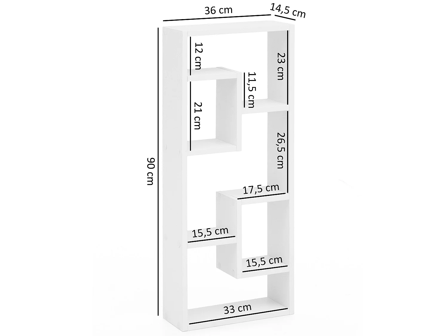 Wandregal Hängeregal 36 x 90 x 13,5 cm Holz Wandboard Dekoregal Modern