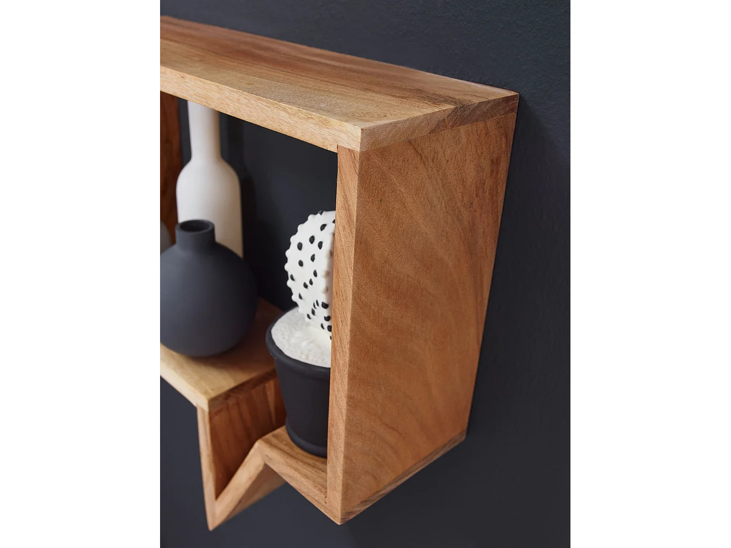 Étagère murale Lot de 2 Bois Massif Étagère Acacia Étagère à livres