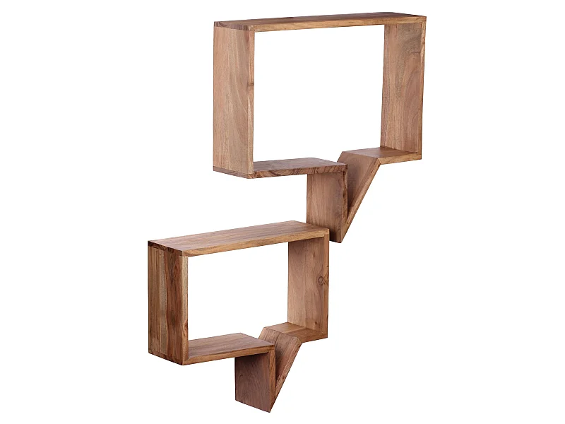 Étagère murale Lot de 2 Bois Massif Étagère Acacia Étagère à livres