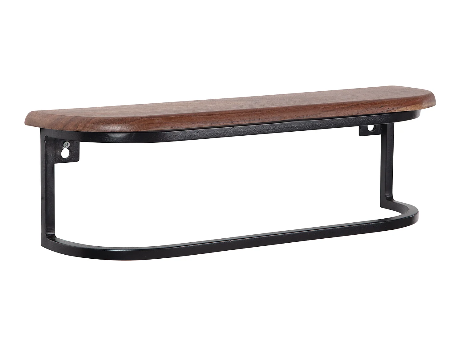 Étagère Murale Bois Massif Métal 50x15x13 cm Étagère Suspendue Flottante