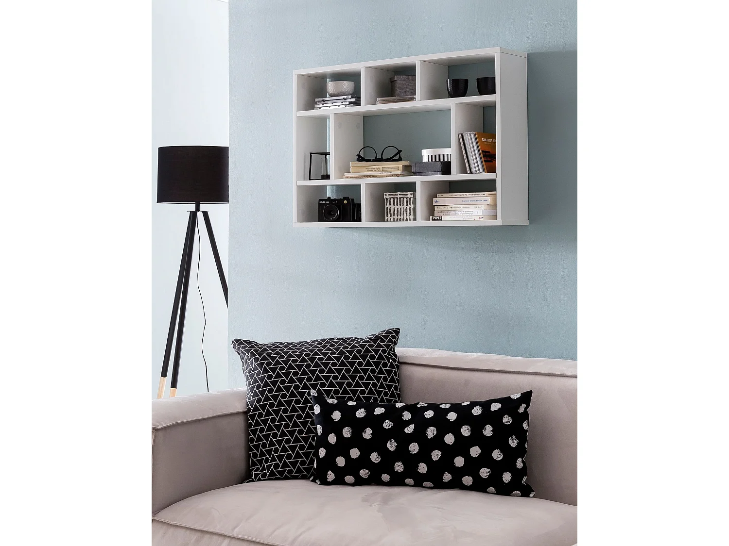 Étagère Murale 75x51x16 cm Étagère Suspendue Flottante Design Moderne