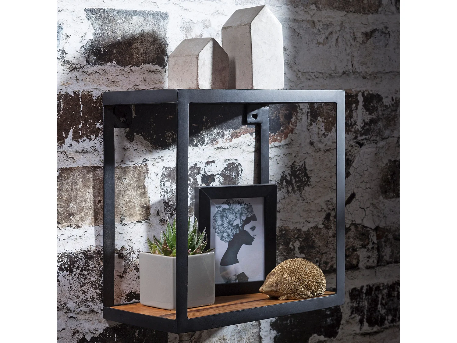 Étagère murale 35x35x18cm Bois Massif Étagère en bois Étagère à livres