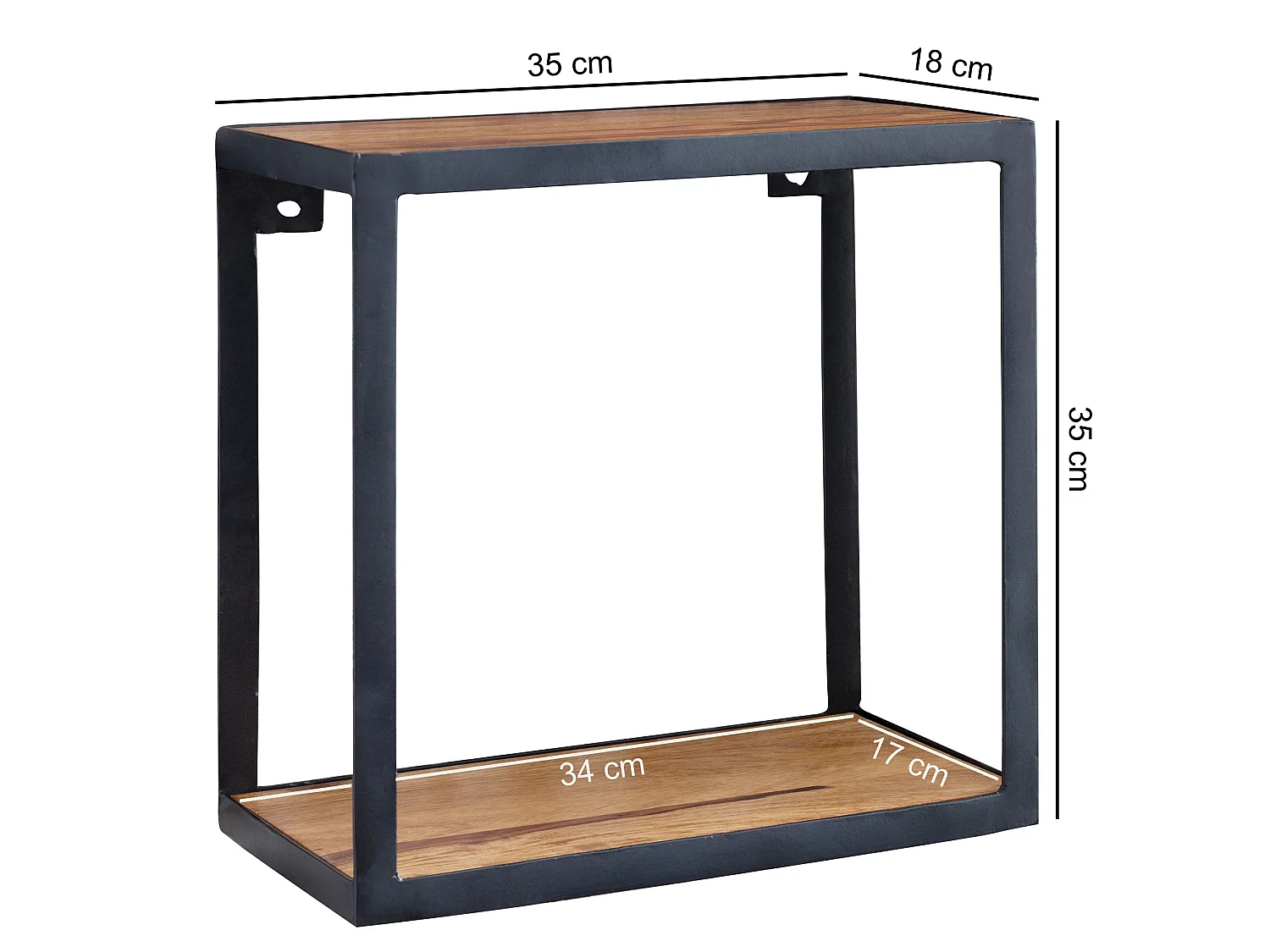 Étagère murale 35x35x18cm Bois Massif Étagère en bois Étagère à livres
