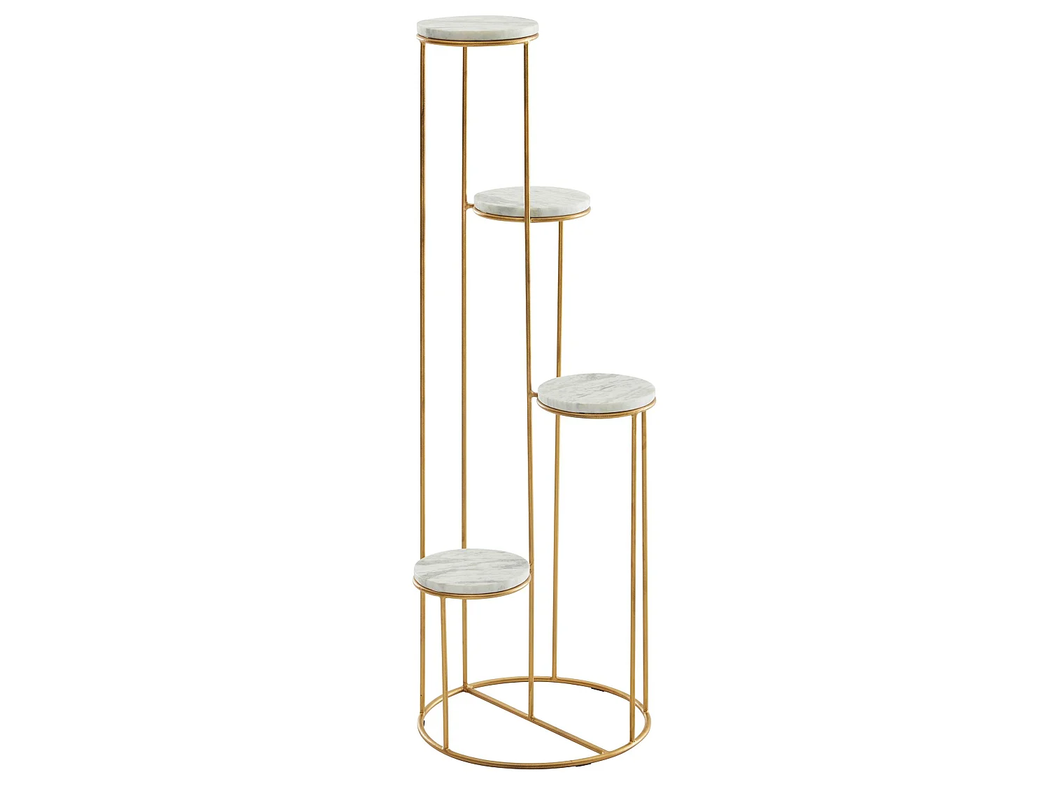 Scaffale per Piante Fiori Vero Marmo Bianco 36,5x107,5x36,5cm Portafiori