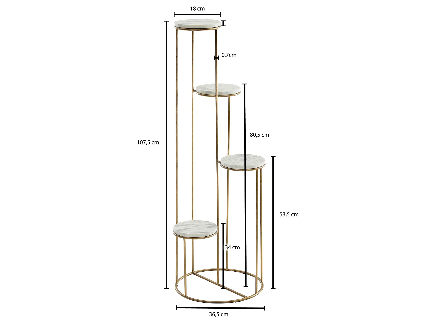 Scaffale per Piante Fiori Vero Marmo Bianco 36,5x107,5x36,5cm Portafiori