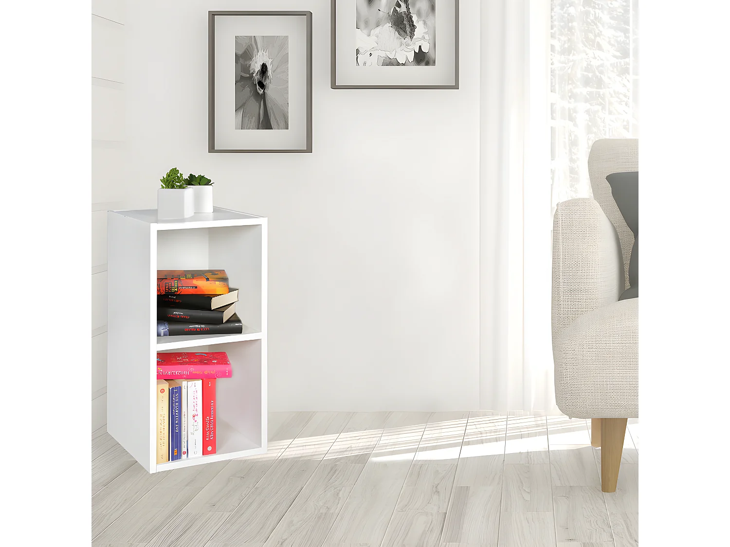 Standregal Holz 30x60x30 cm Modern Regal Klein Holzregal Nischenregal