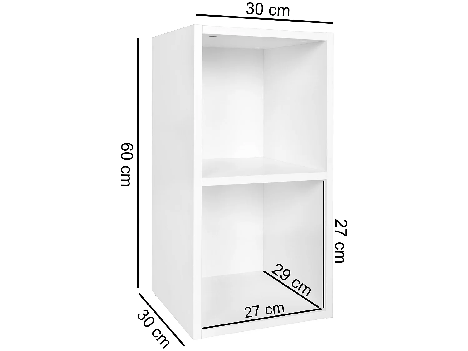 Étagère à livres bois 30x60x30 cm Étagère Design Étroit Étagère en bois