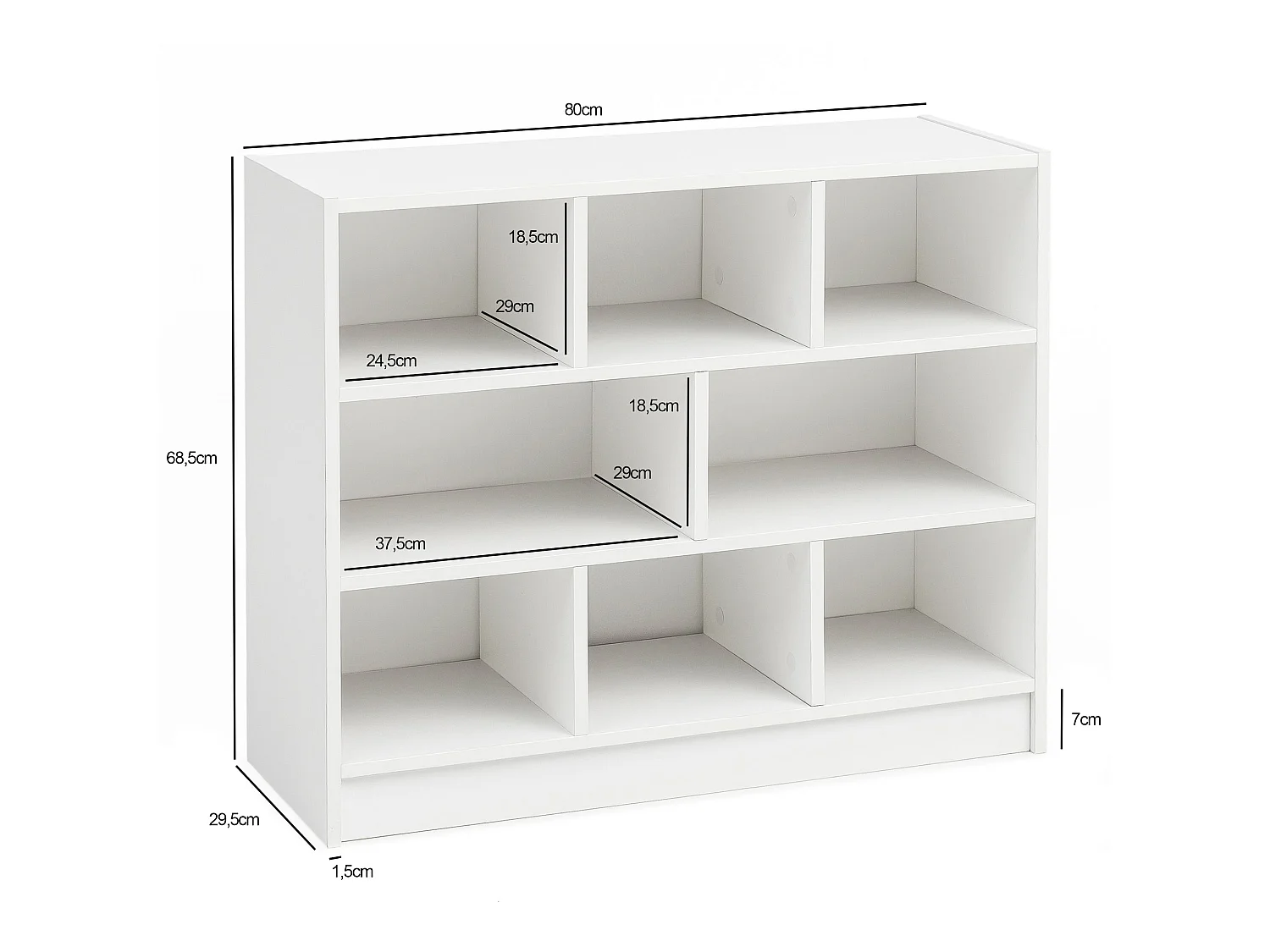 Bücherregal SV51829 Holzregal Standregal Holz Regal Flurregal modern
