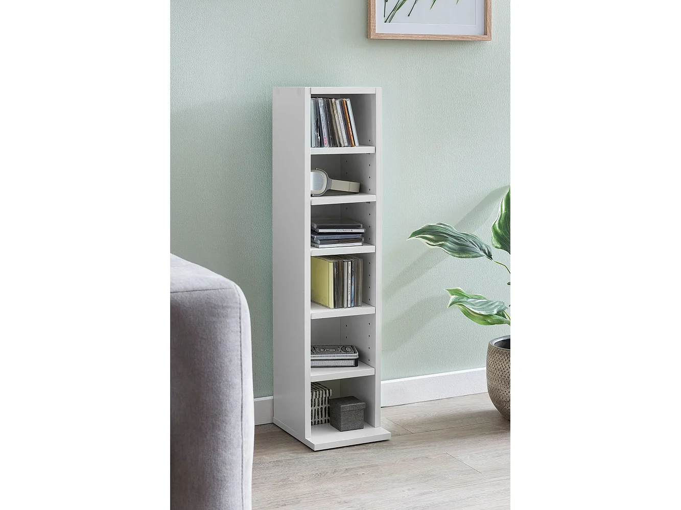 Bücherregal SV51375 Standregal 21x91x25,5cm Wandregal 6 Fächer Holzregal