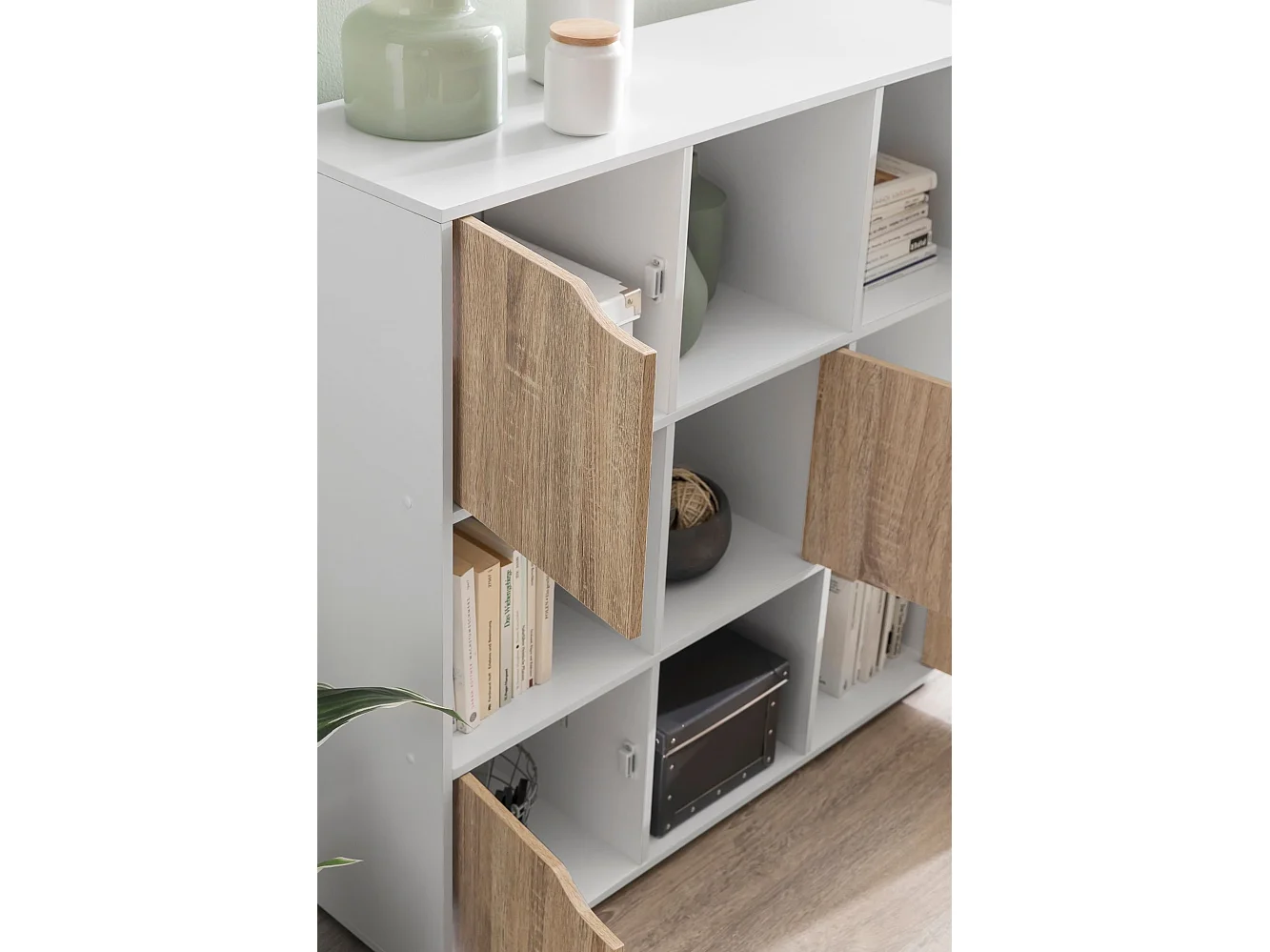 Standregal MASSA Bücherregal mit 9 Fächern Sideboard Würfelregal Kommode