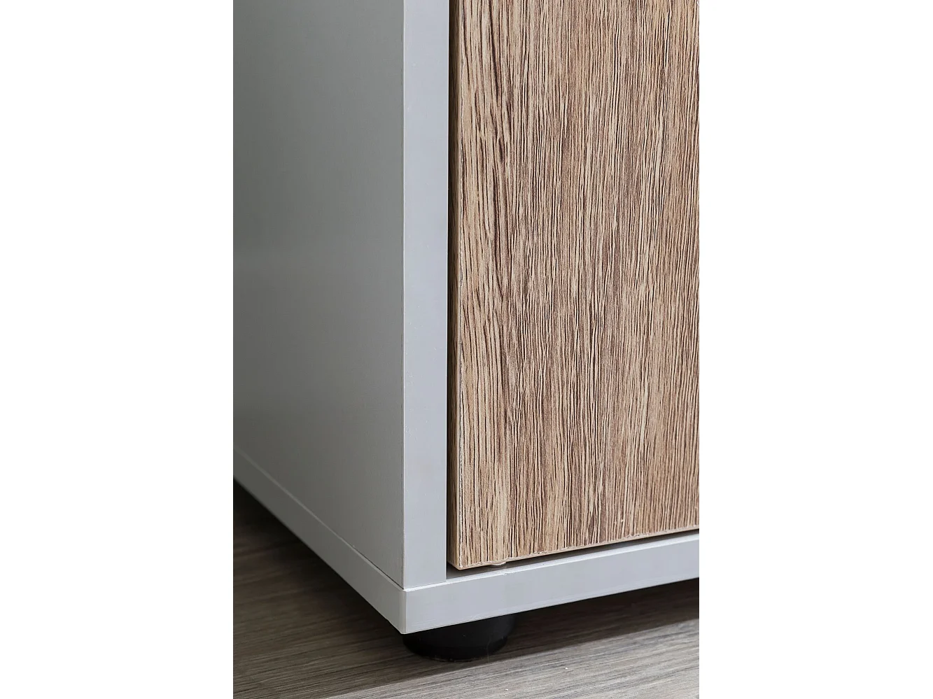 Étagère de Rangement 89x91x29 cm Bibliothèque Blanche avec Porte Salon