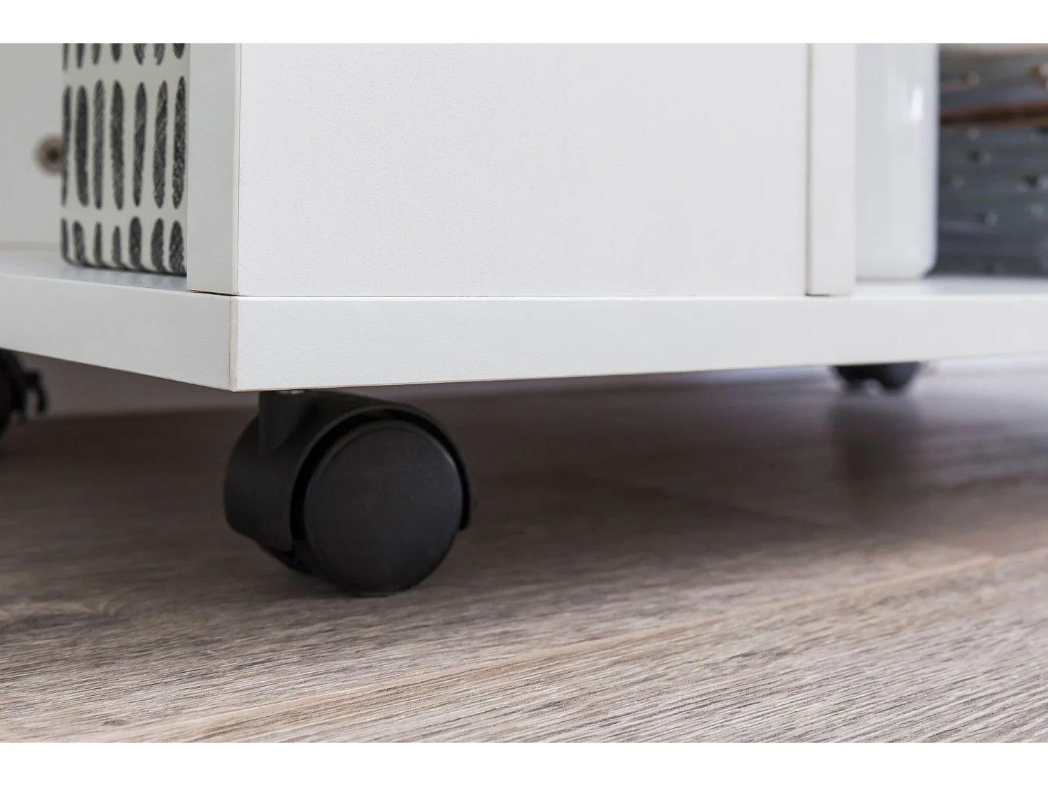 Regal Weiß Rollwagen 60x75x35 cm Regalwagen mit Rollen Beistelltisch