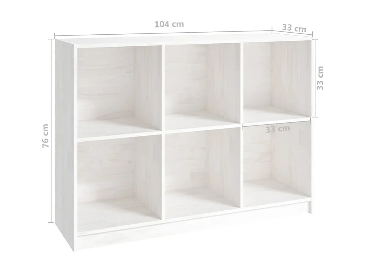 Estante 104x33x76 cm pinho maciço branco