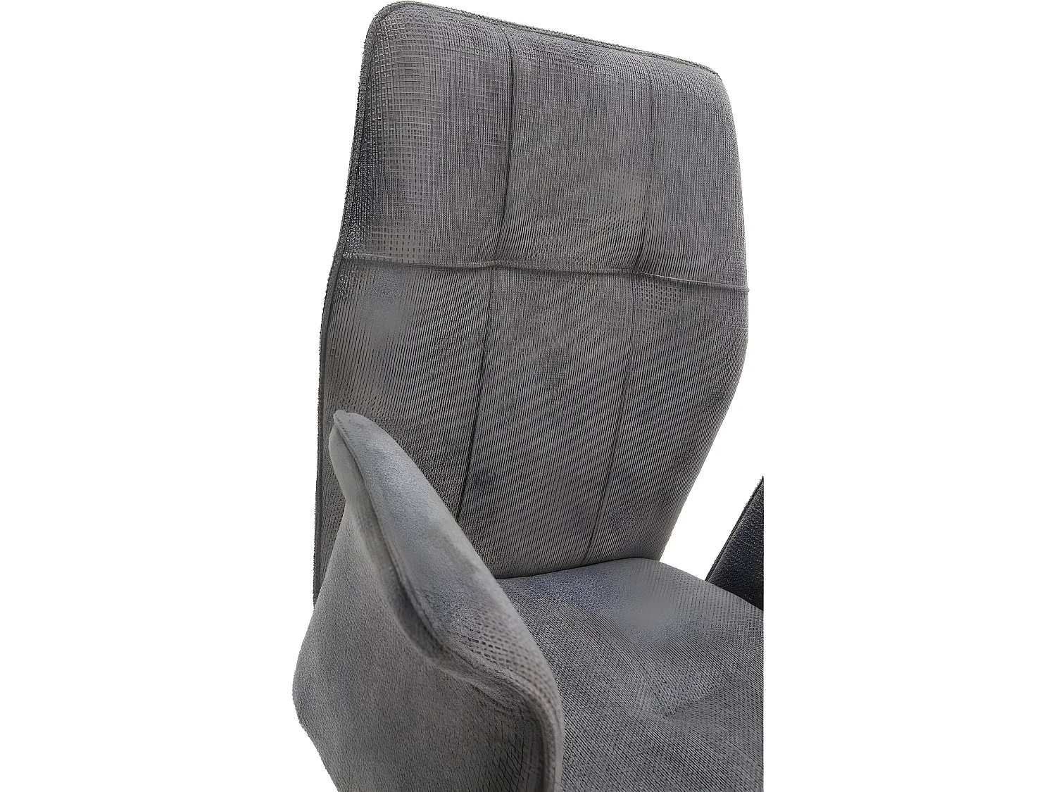 Lot de 2 fauteuils de table en tissu gris foncé - Alann