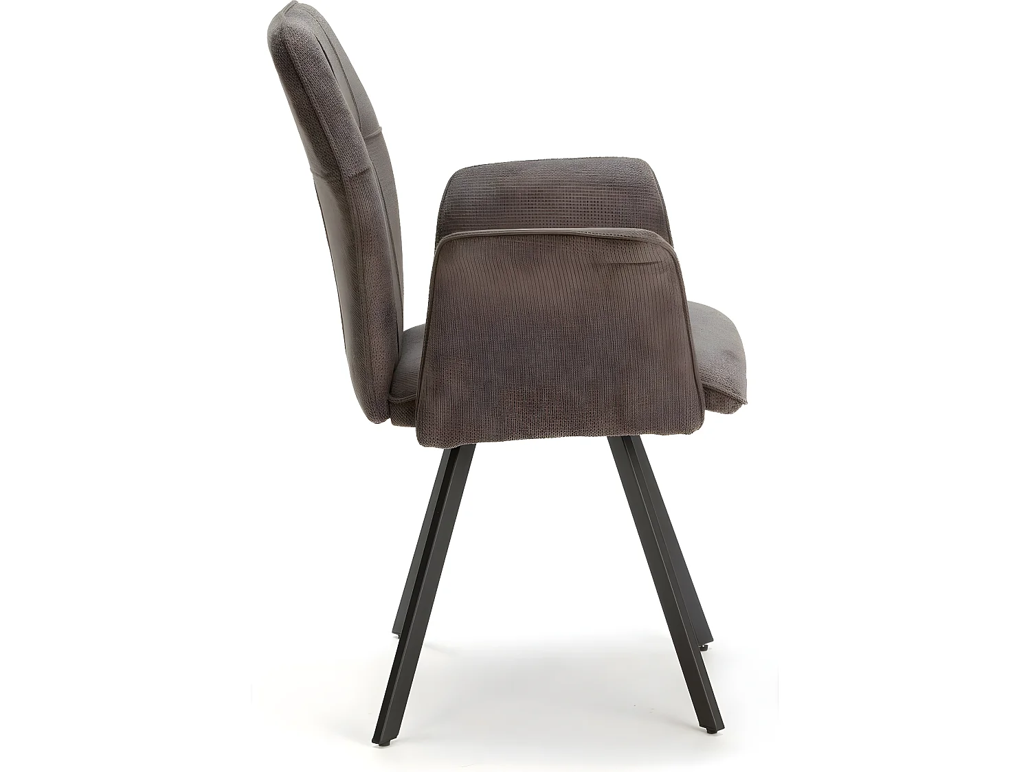 Lot de 2 fauteuils de table en tissu gris foncé - Alann