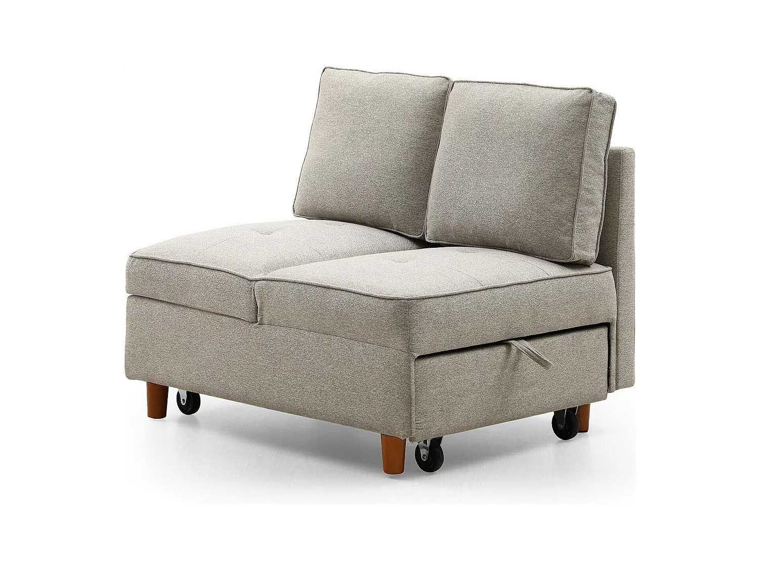 Divano letto 2 posti Zinez Tessuto Beige