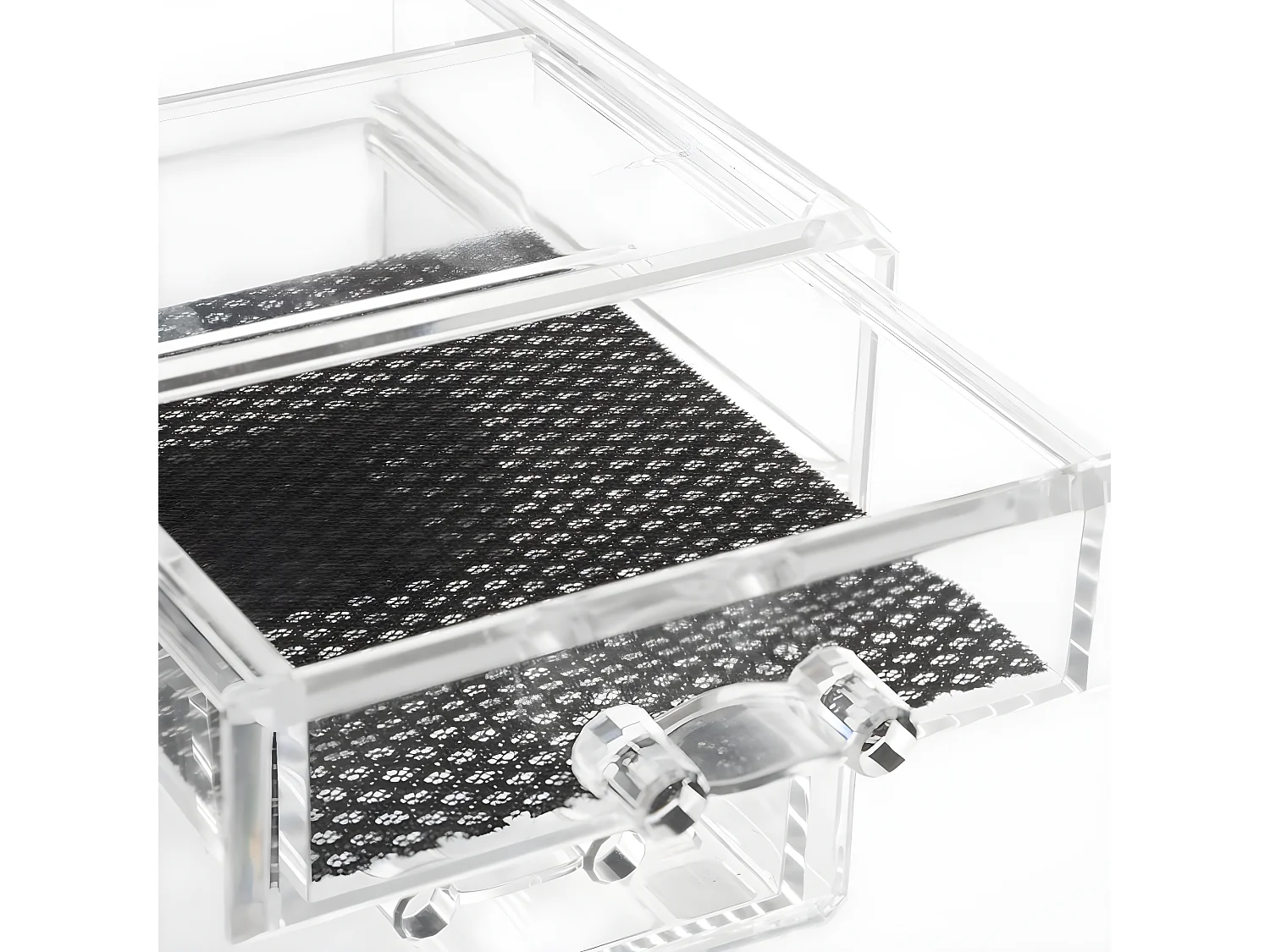 Boîte à Bijoux 3 Tiroirs "Beauty" 15cm Transparent