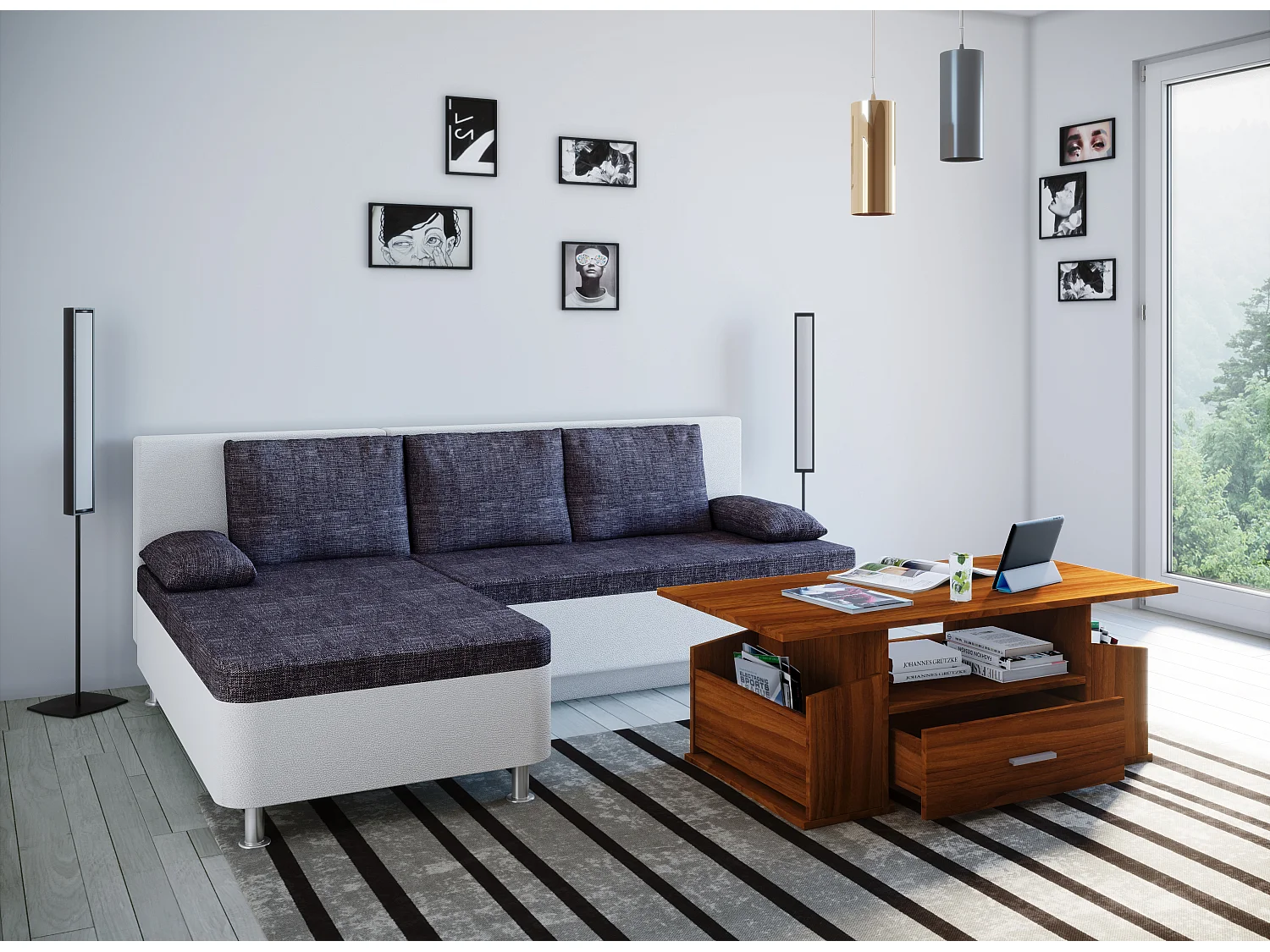 Side table & coffee table Junata Nuts H. 44 x W. 110 x D. 52 cm