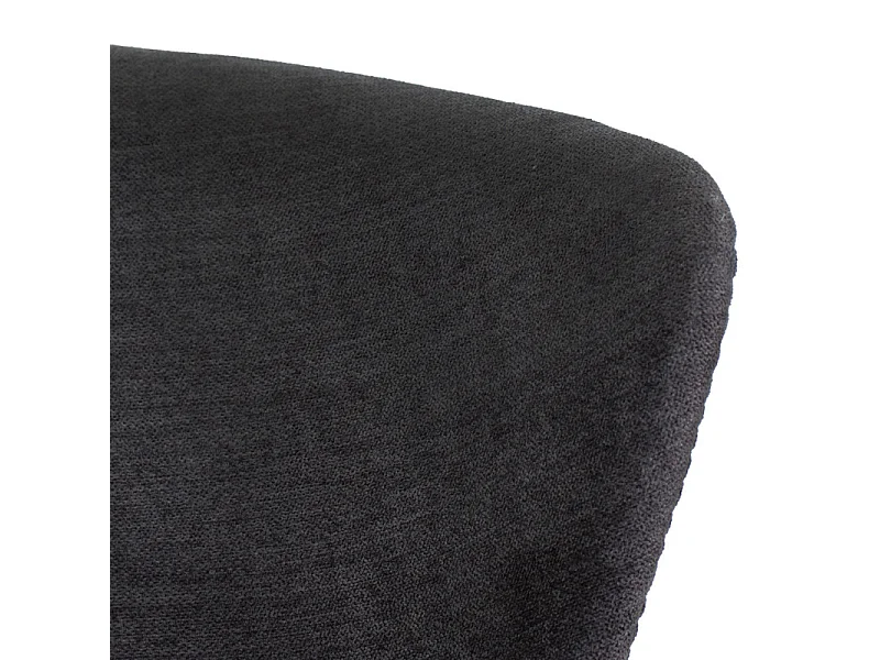 Lot 2 chaises tissu gris anthracite et pieds métal effet bois - FOCA