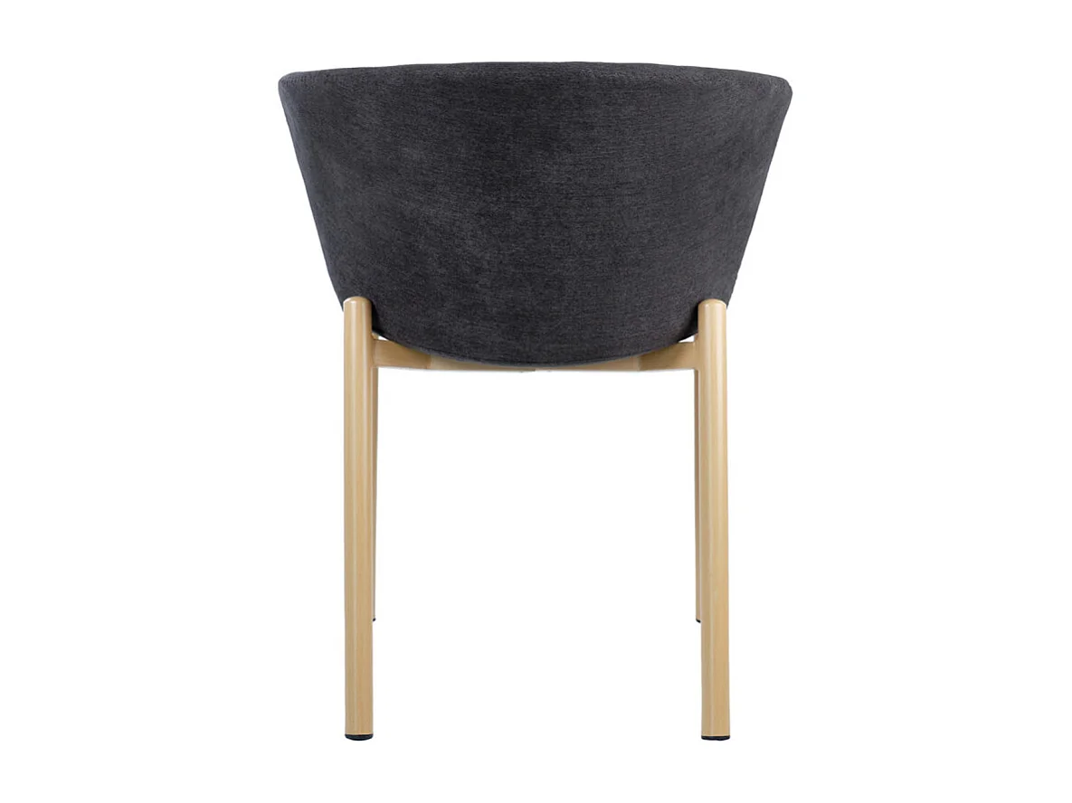 Lot 2 chaises tissu gris anthracite et pieds métal effet bois - FOCA