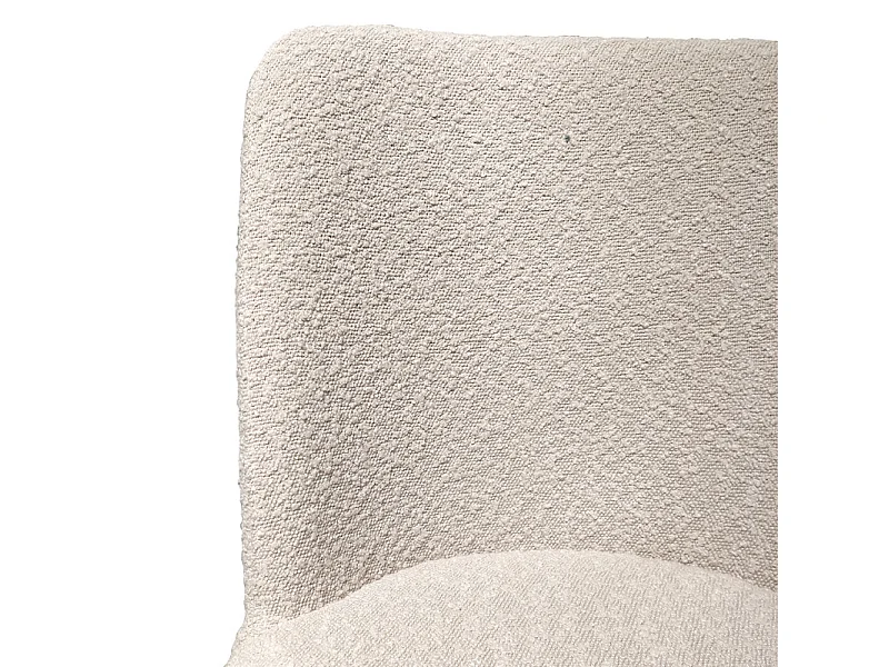 Chaise tissu bouclette blanc écru pieds métal noir - SHEEP