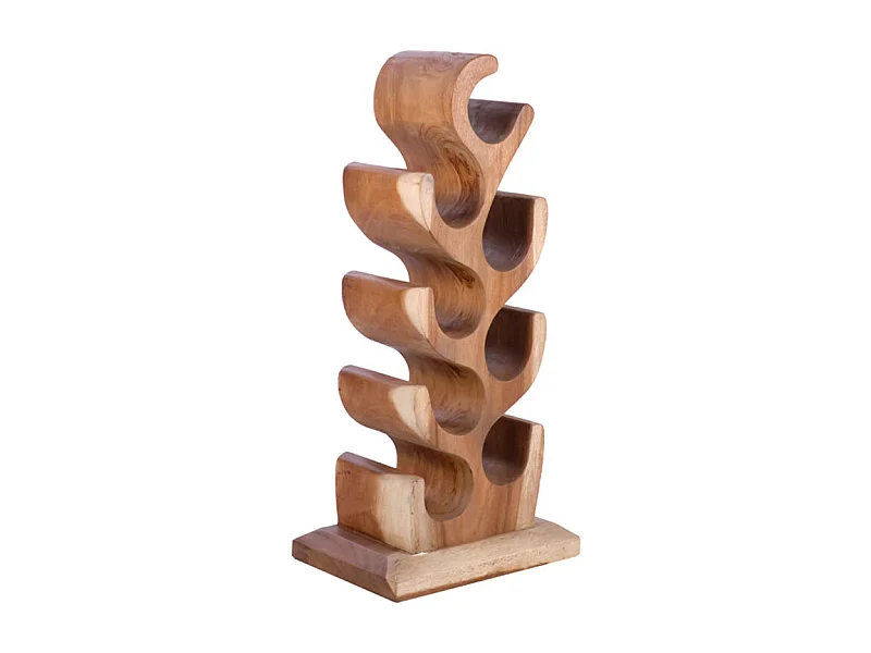 Porte bouteille en bois de suar H.77 cm 8 espaces de stockage - WINE