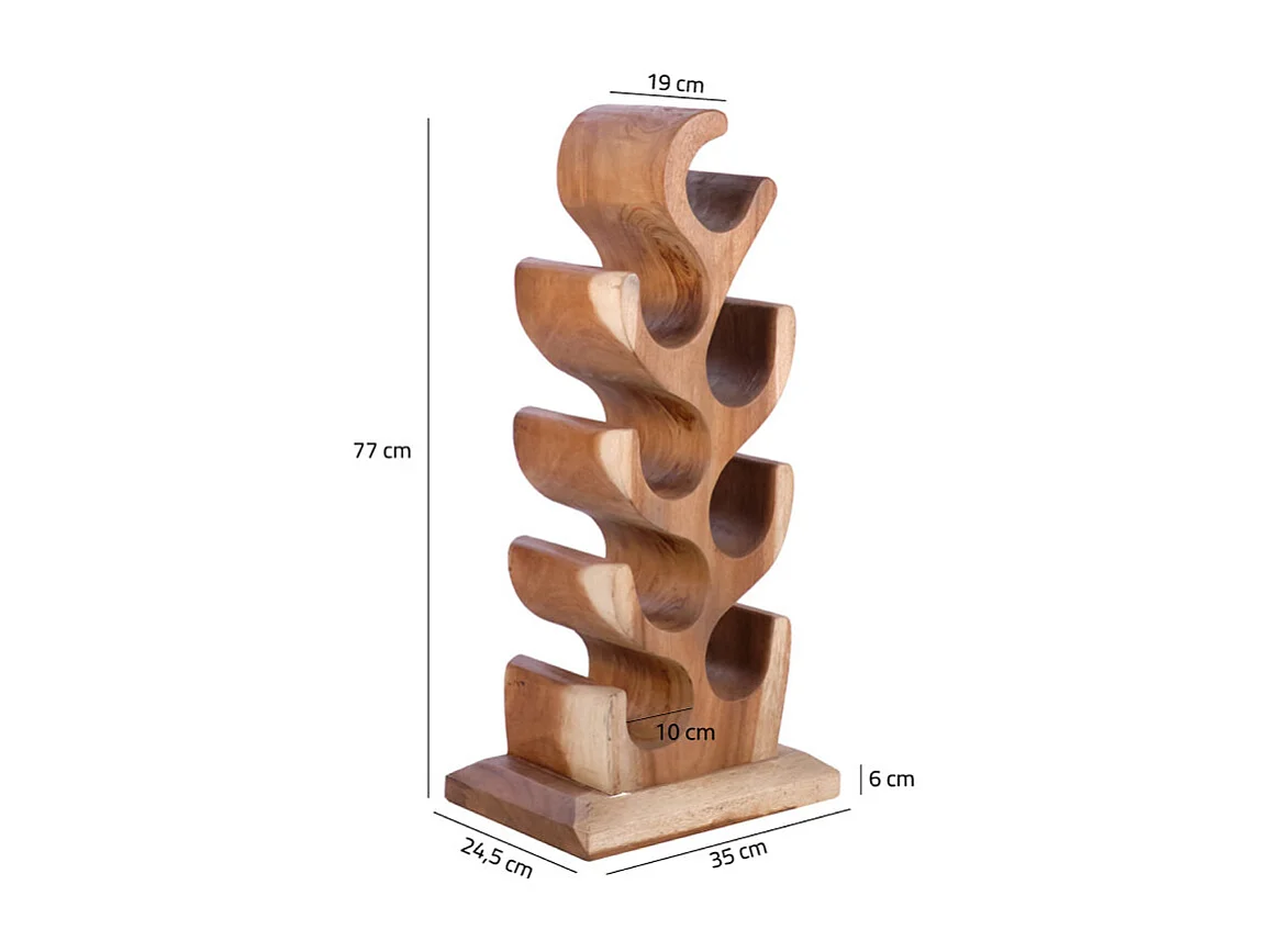Porte bouteille en bois de suar H.77 cm 8 espaces de stockage - WINE