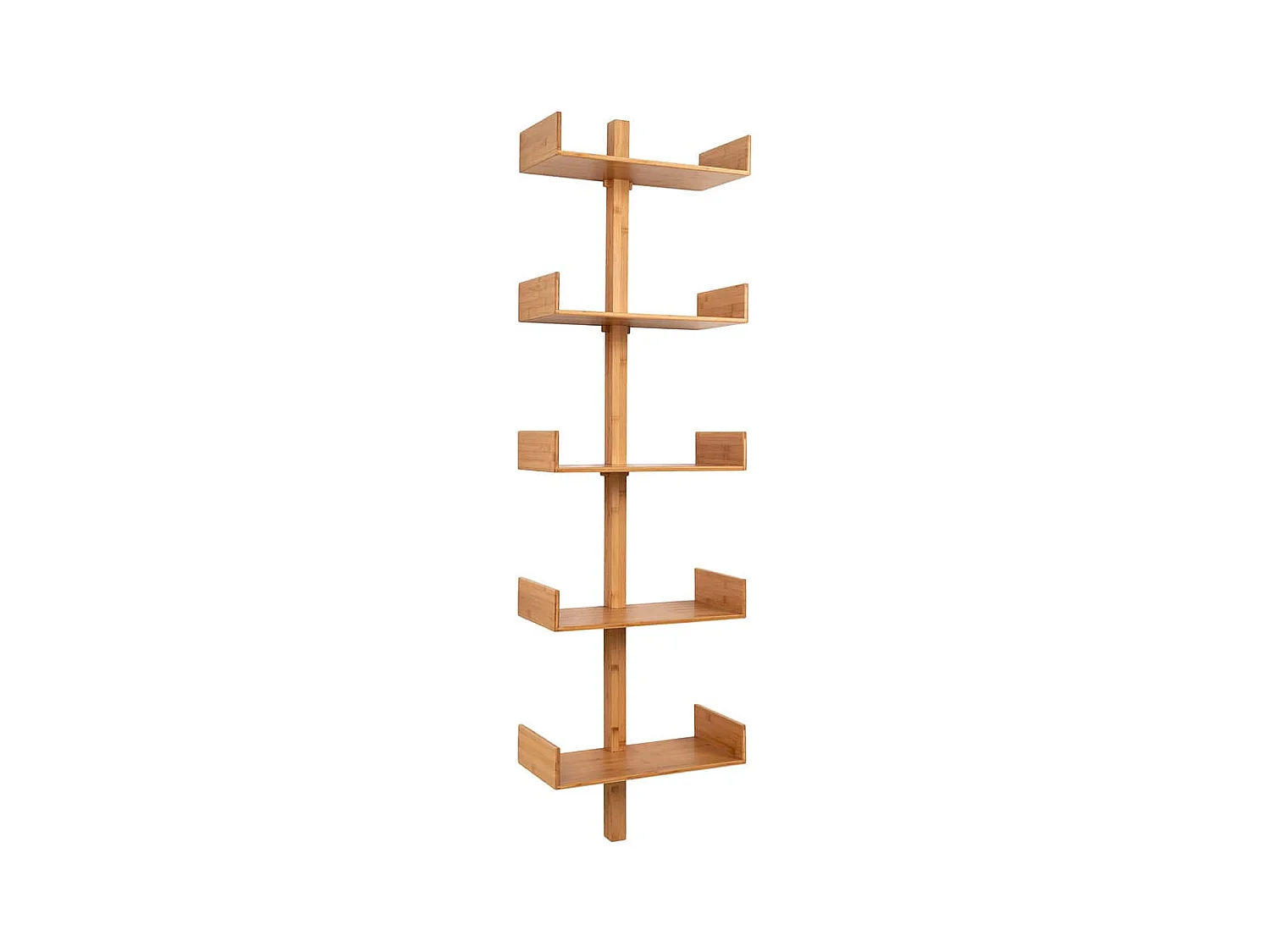 BALANCE - Etagère Murale 5 Niveaux en Bambou