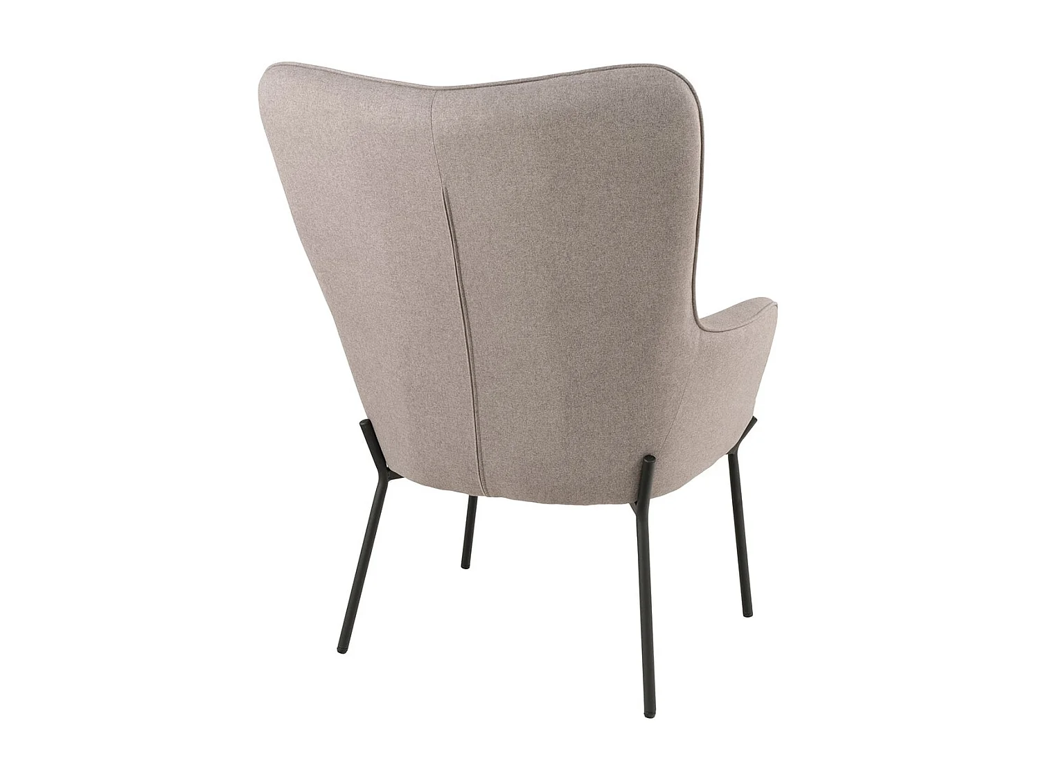 FINTRY - Fauteuil Tissu Taupe  et Piétement Acier Noir