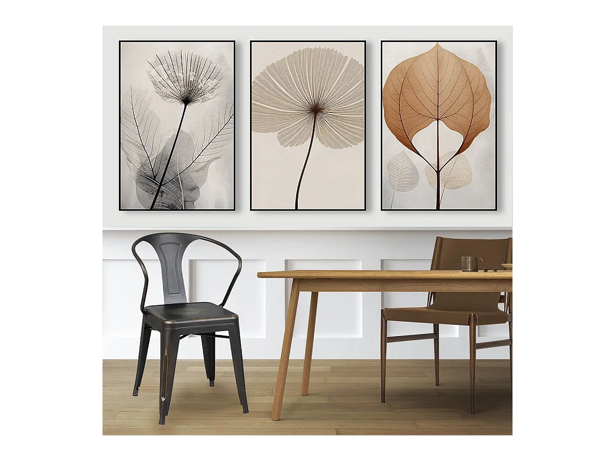 ASSAKS - Lot de 4 Chaises Acier Vielli Style Vintage Old School