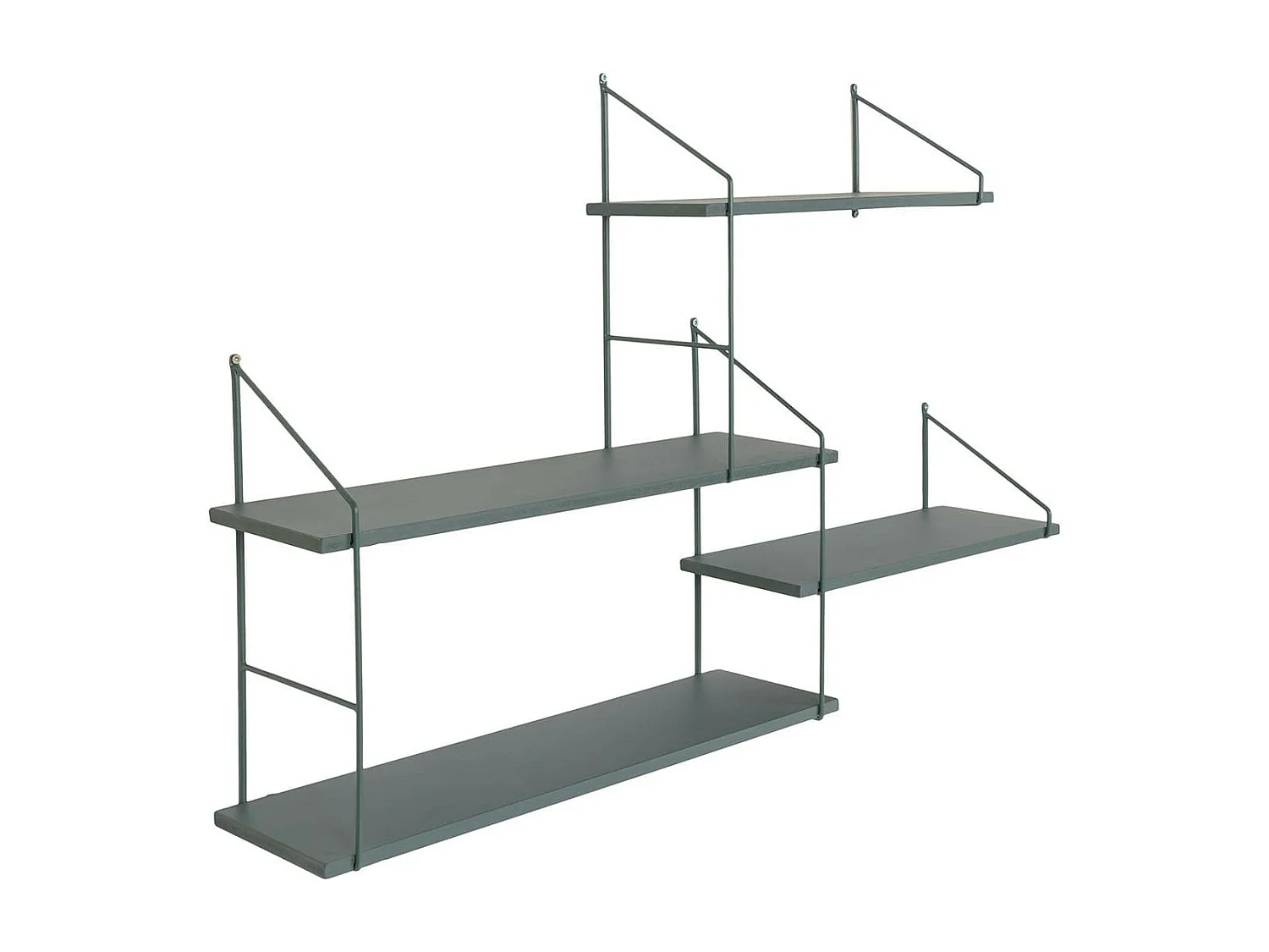 MELROSE - Etagère 4 Niveaux en Acier Laqué Vert Céladon