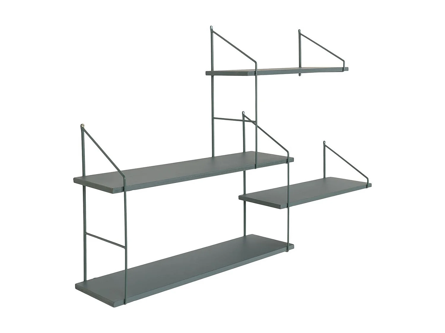 MELROSE - Etagère 4 Niveaux en Acier Laqué Vert Céladon