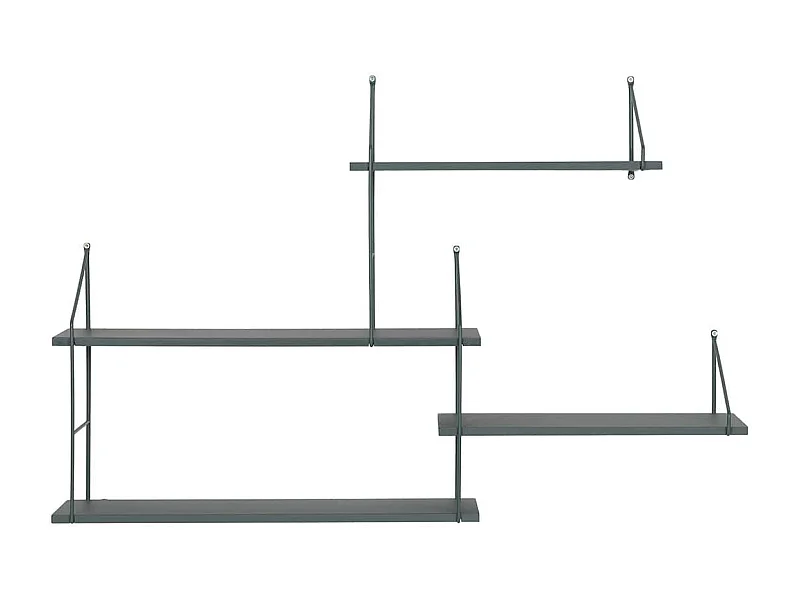 MELROSE - Etagère 4 Niveaux en Acier Laqué Vert Céladon