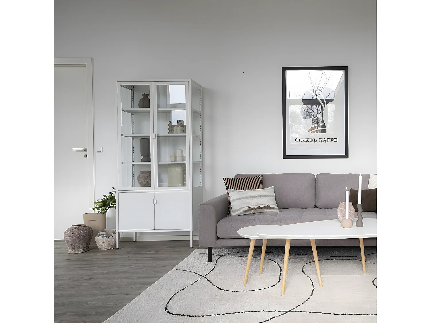 HENDRA - Vitirne 4 Portes Verre et Acier Blanc