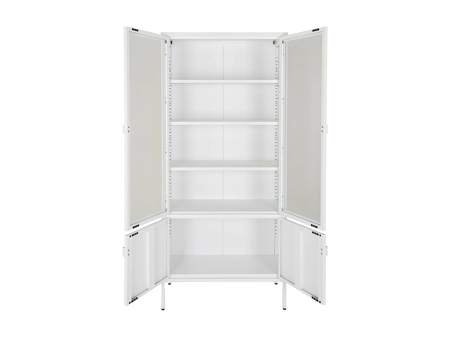 HENDRA - Vitirne 4 Portes Verre et Acier Blanc