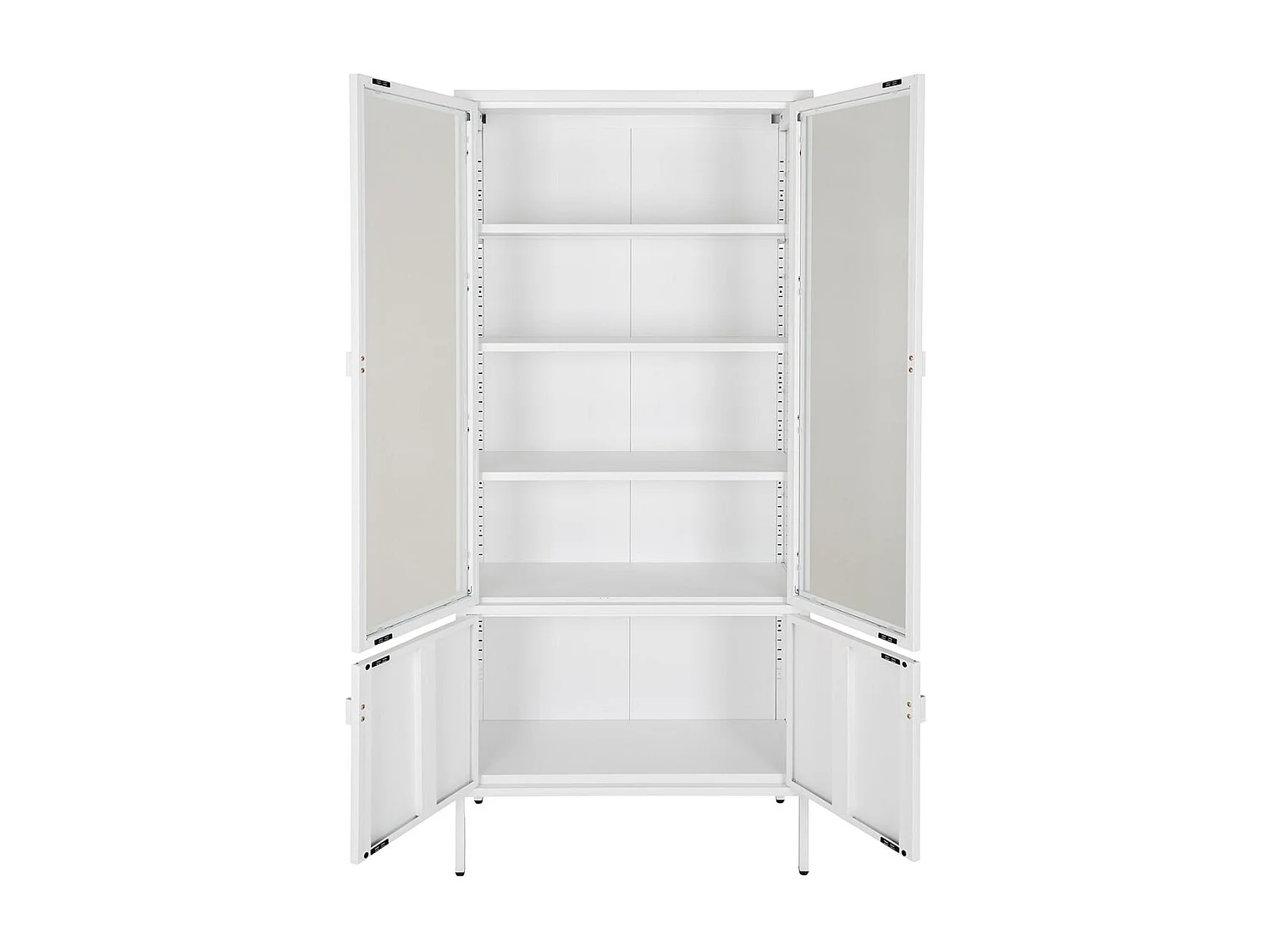 HENDRA - Vitirne 4 Portes Verre et Acier Blanc