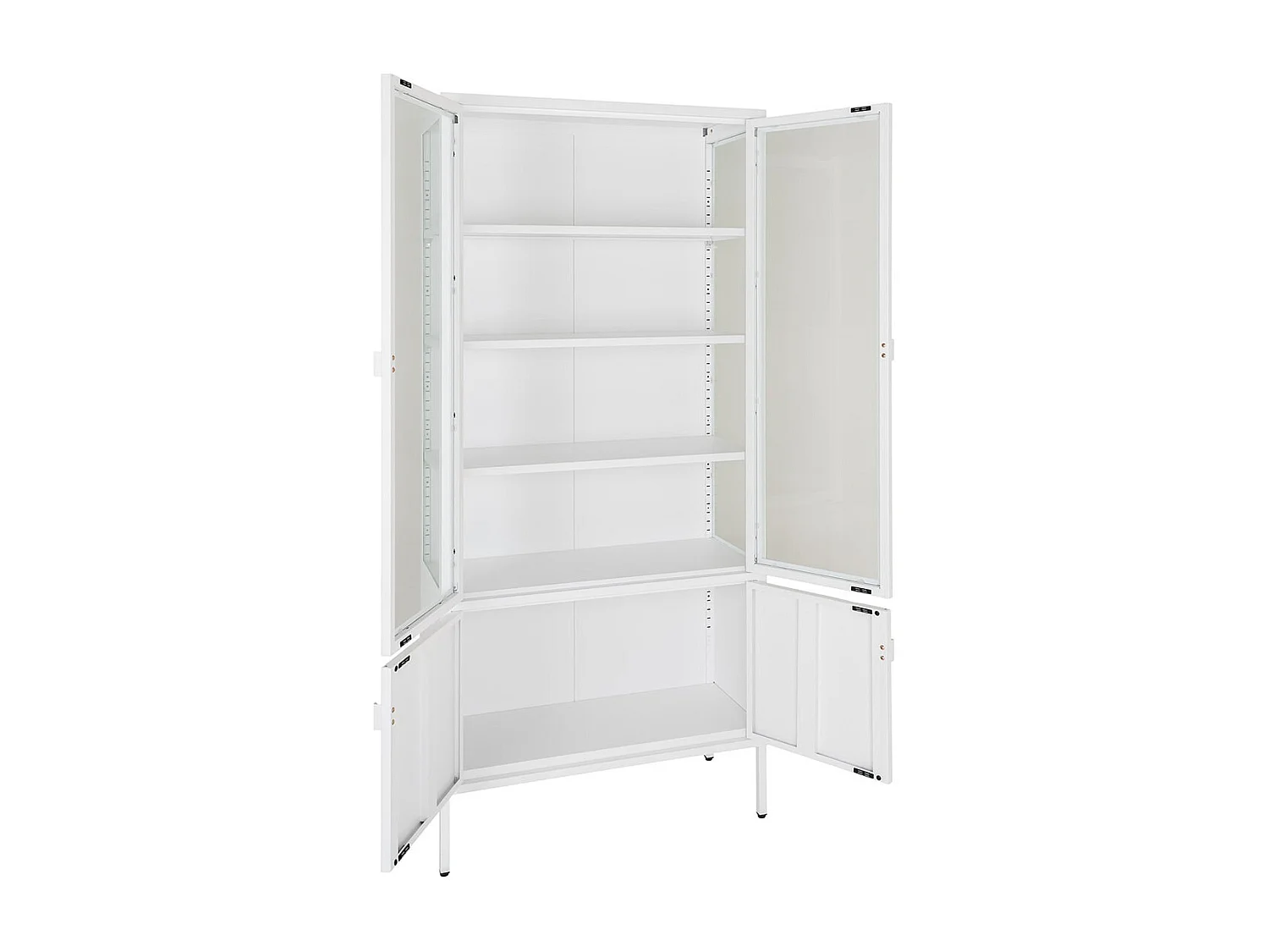 HENDRA - Vitirne 4 Portes Verre et Acier Blanc