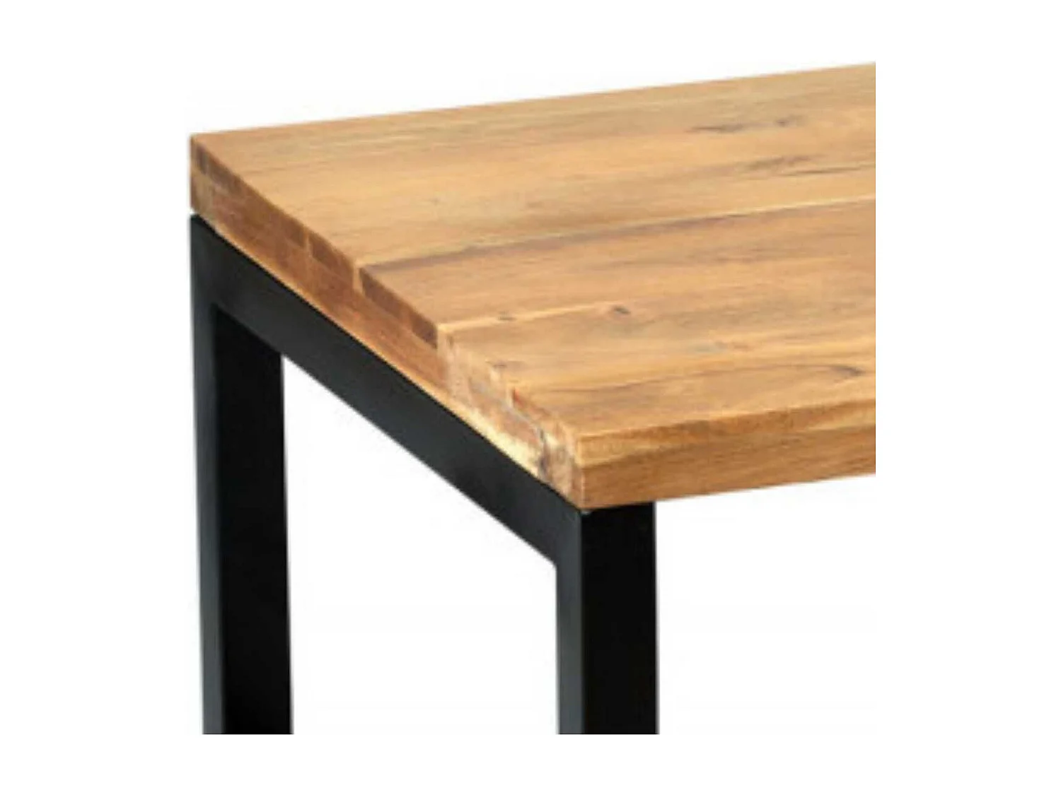 BOWNA - Table Basse en Acacia Massif et Métal Noir