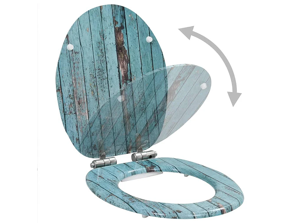 Set 2 copriwater in MDF con chiusura rallentata, rivestimento in legno vecchio 02_0002967