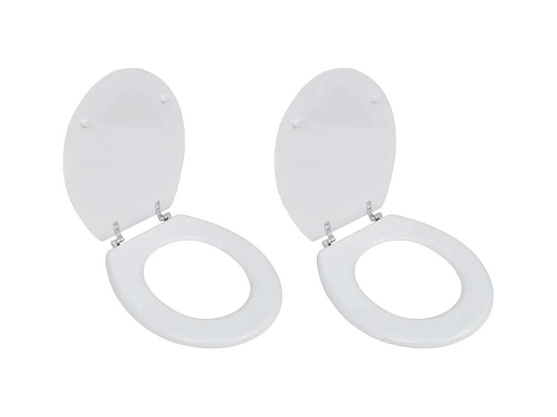 Lot de deux sièges effet bois blanche 45 x 36 x 5 cm 02_0002944