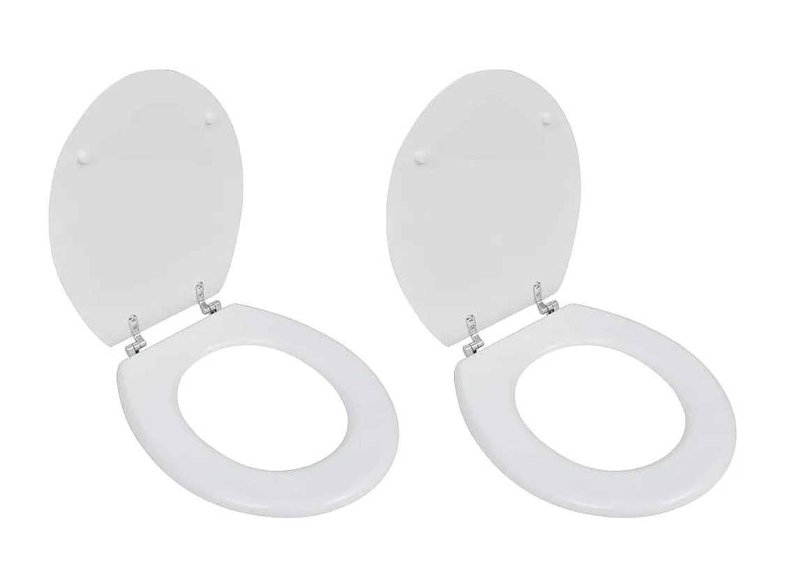 Conjunto de dois assentos com tampo de sanita com revestimento em MDF branco 02_0002944