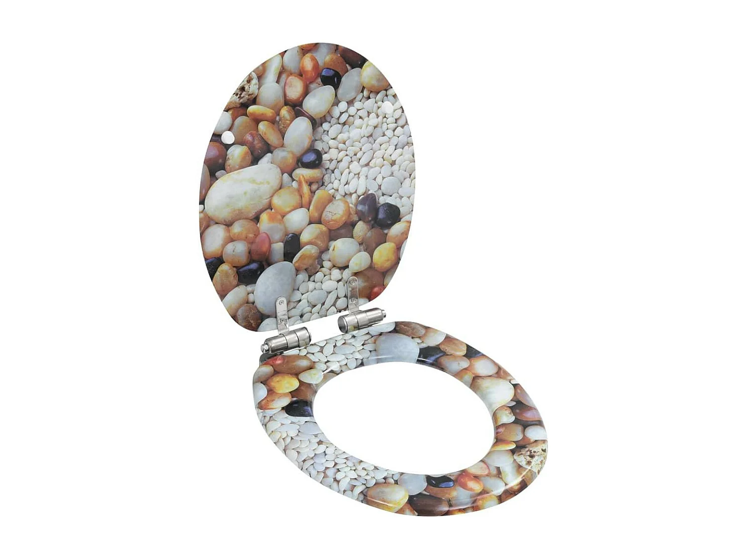 Conjunto de dois assentos sanitários em MDF e tampa com pedrinhas com fechamento suave 02_0002971