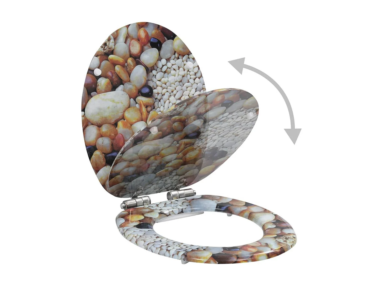 Conjunto de dois assentos sanitários em MDF e tampa com pedrinhas com fechamento suave 02_0002971