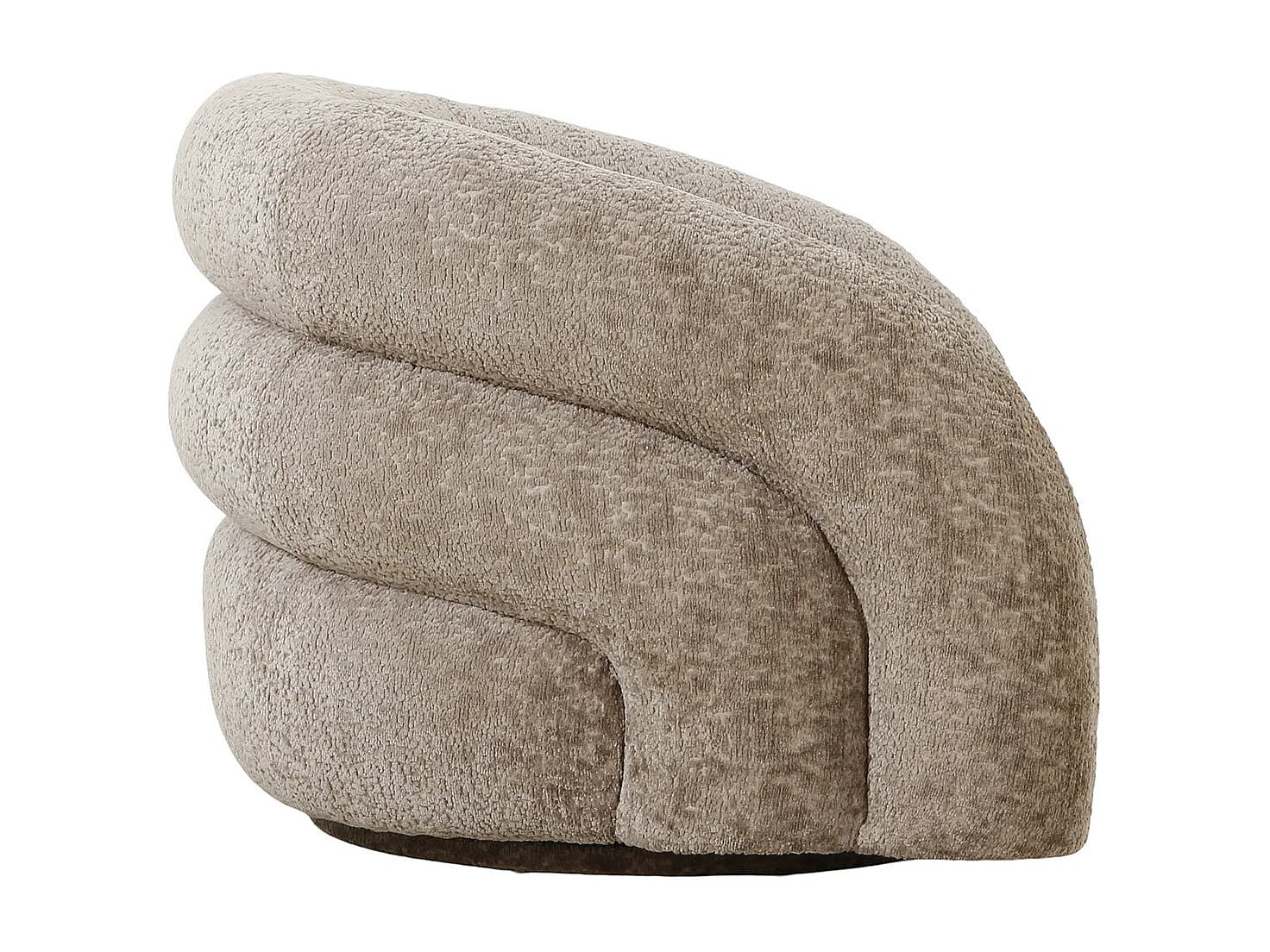 BUBBLE - Fauteuil Tissu Velours Texturé Beige Pivotant