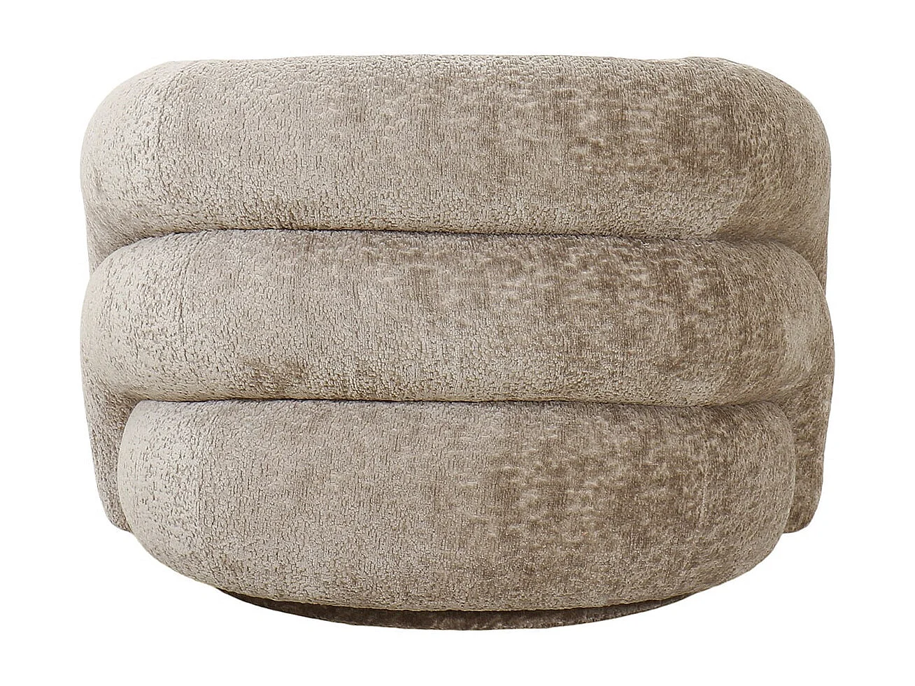 BUBBLE - Fauteuil Tissu Velours Texturé Beige Pivotant