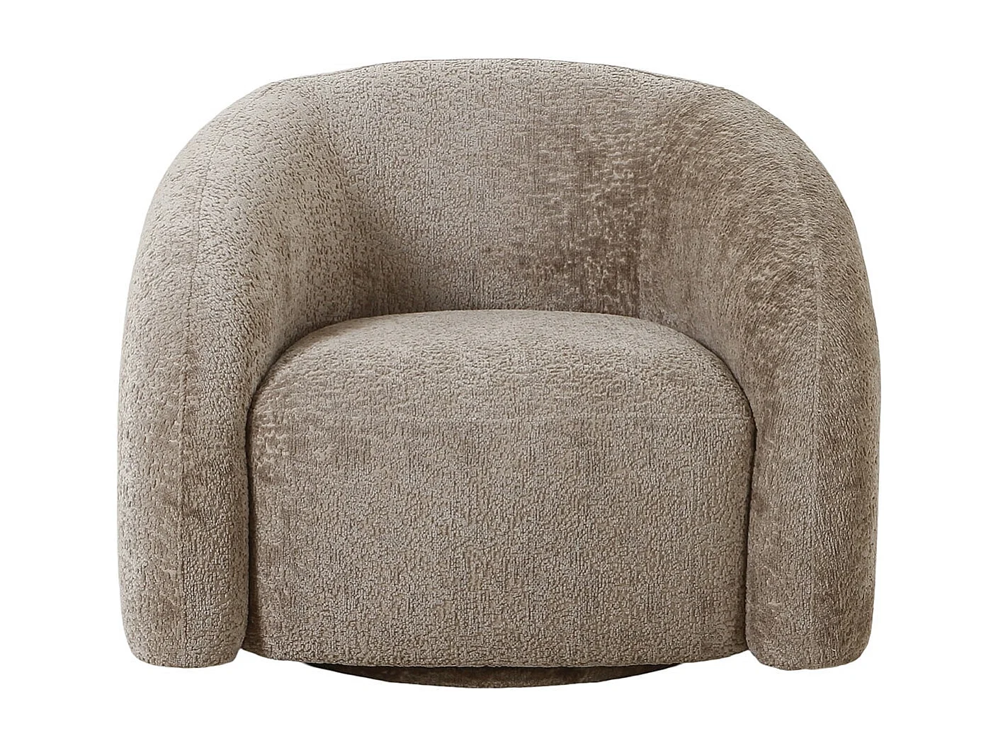 BUBBLE - Fauteuil Tissu Velours Texturé Beige Pivotant