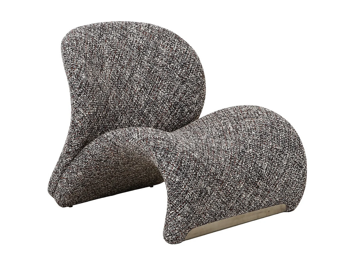 ALFREDO - Fauteuil Tissu Maille Chinée Marron